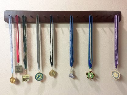 ActionCraftworks.com 30 peg, 36" wide, single row, rounded corners, sports medals display rack, front