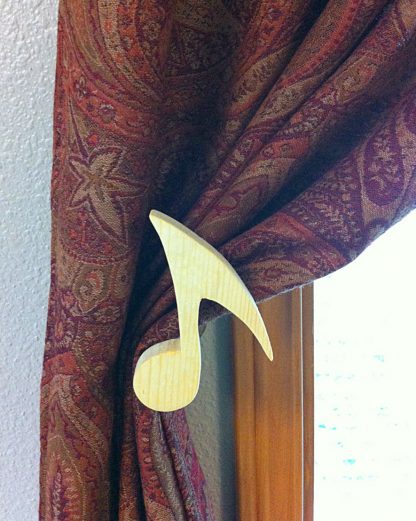 ActionCraftworks.com music note curtain holdback curtain front