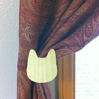 ActionCraftworks.com cat head curtain holdback curtain front