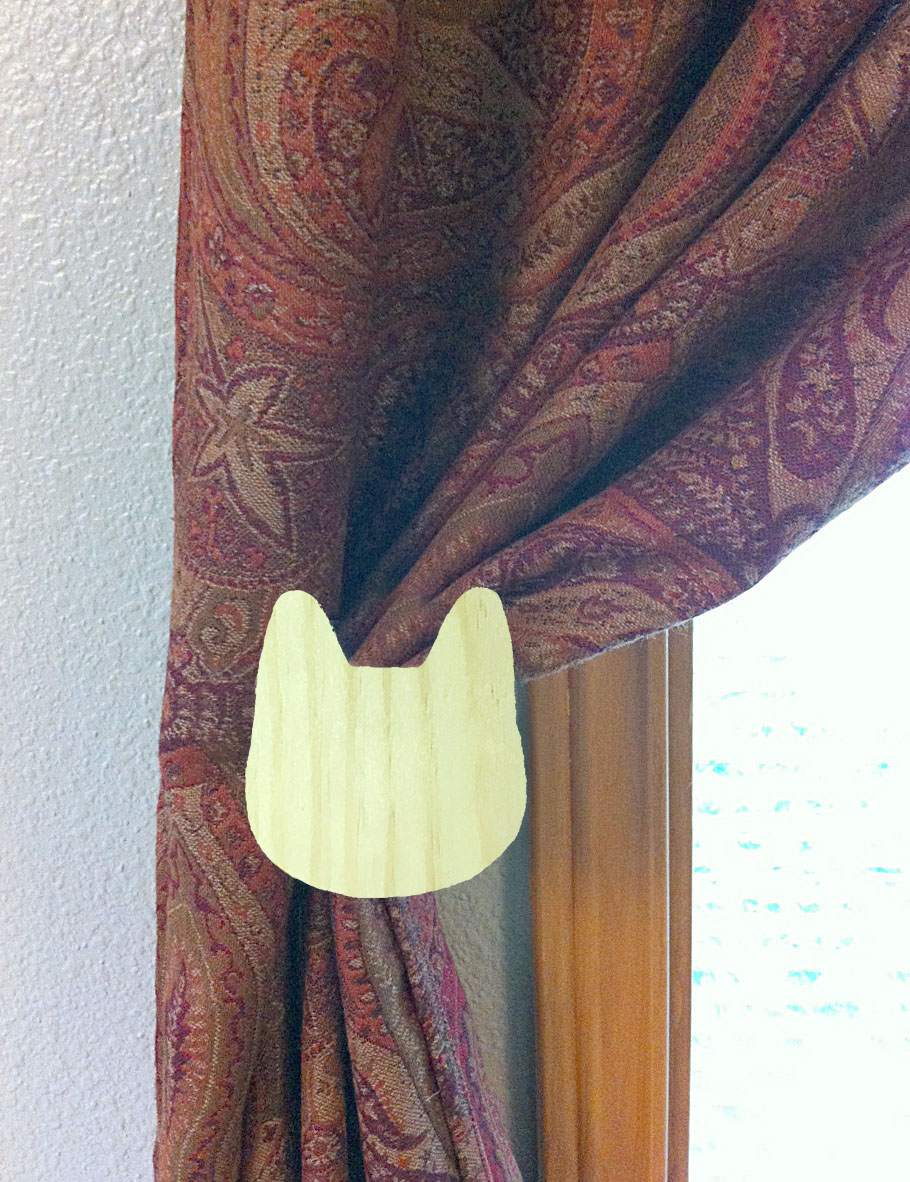 Detachable Wood Curtain Holdback Tieback TM Star Shape Face-Plates 