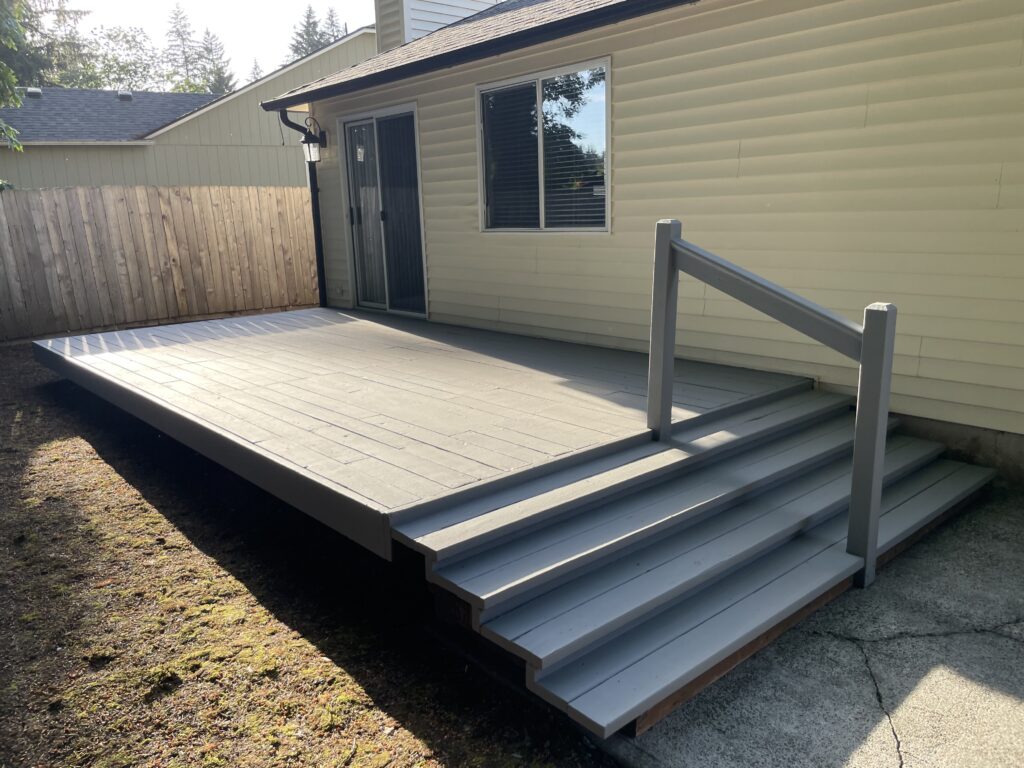 After: restored deck with stairs and treads, Action Craftworks LLC, Vancouver WA