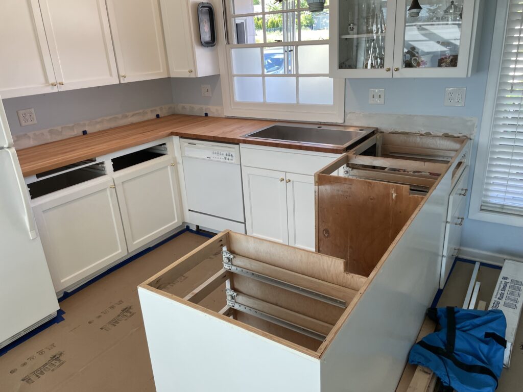 Kitchen butcher block countertops installation by Action Craftworks LLC in Vancouver WA