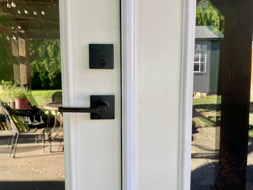 New Kwikset Signature Series Halifax lock and lever combo set by Action Craftworks LLC in Vancouver WA. Door is left land swing, was able to flip the lock cylinder to proper orientation.