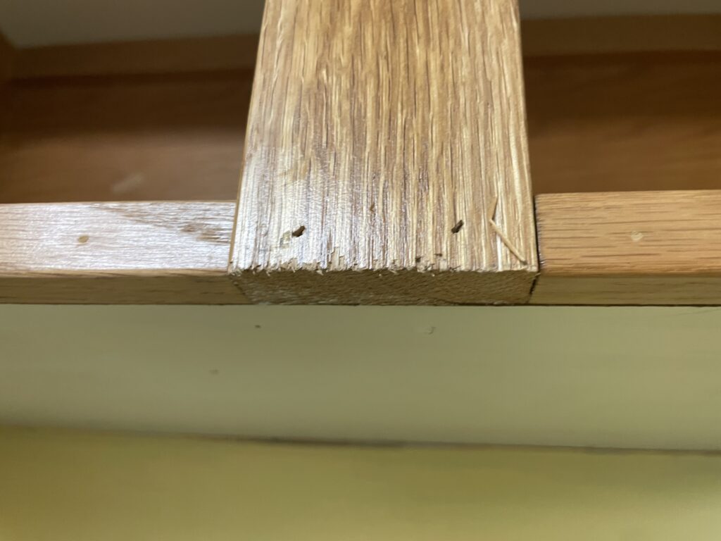 Existing cabinet bottom wood and connectors in Vancouver, WA