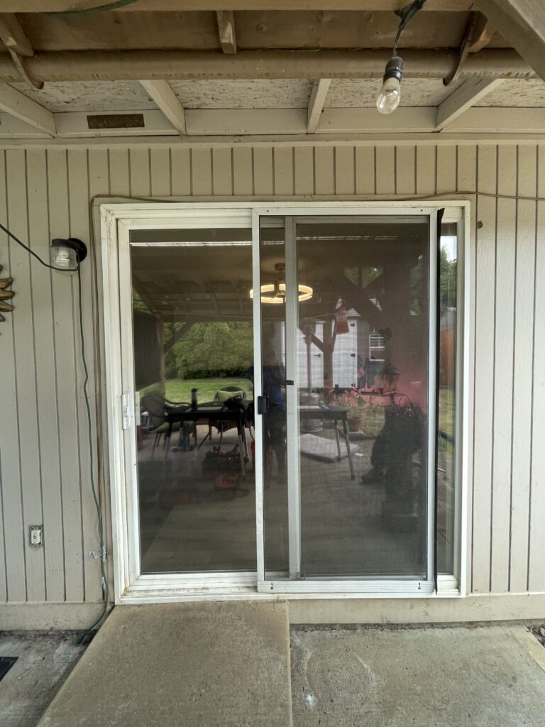 Existing sliding glass doors at patio in Vancouver WA