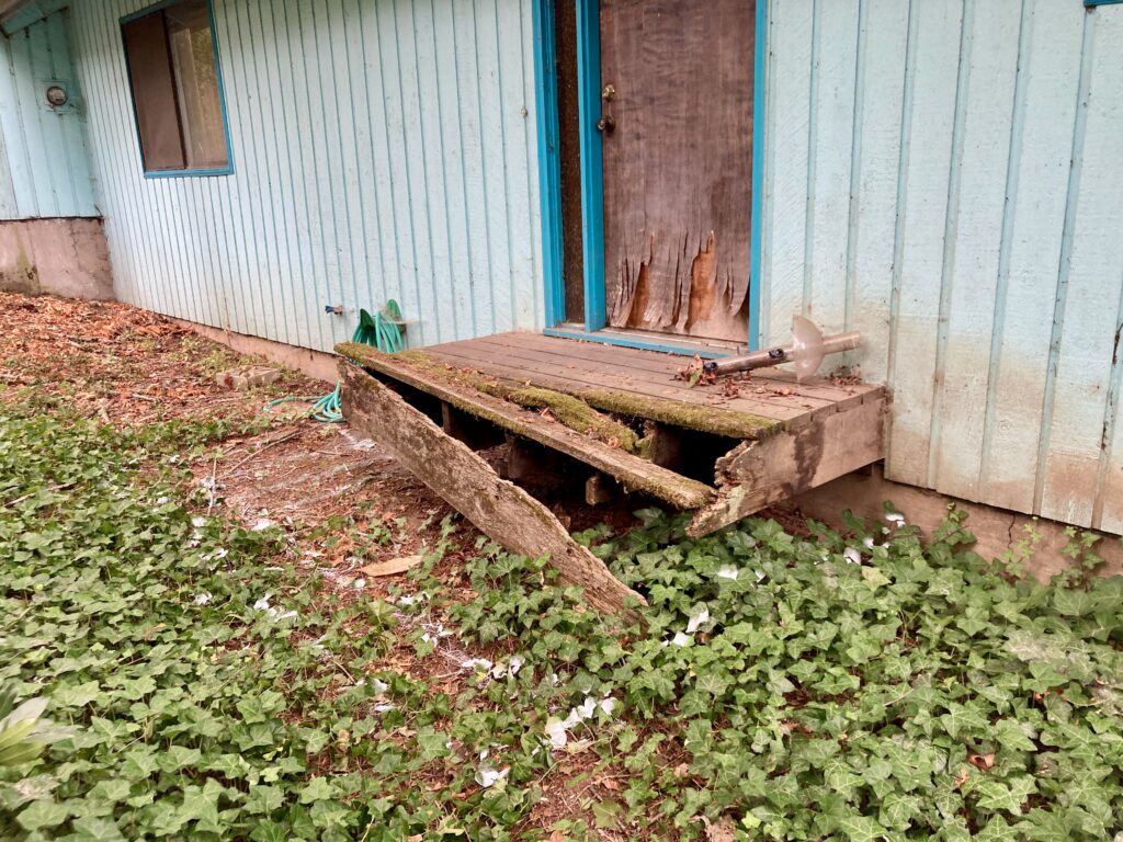 Existing rotted porch deck in Vancouver, WA