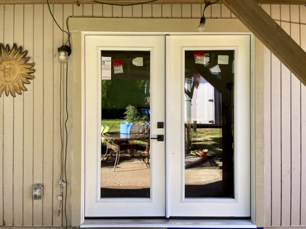 French doors replaced sliding glass doors at patio by Action Craftworks LLC in Vancouver WA