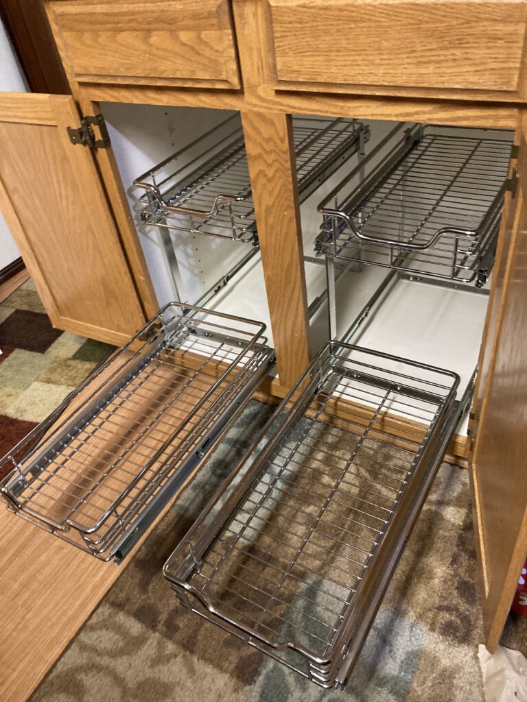 Kitchen renovation, independent pull out cabinet organizers by Action Craftworks LLC in Vancouver, WA