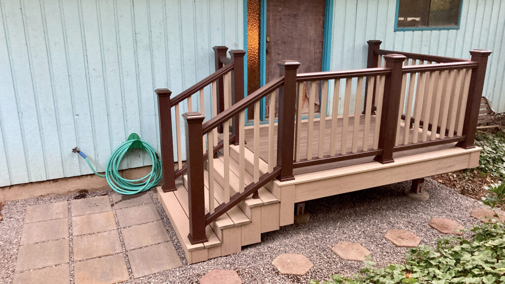Trex composite porch deck rebuild by Action Craftworks LLC in Vancouver, WA, wide view